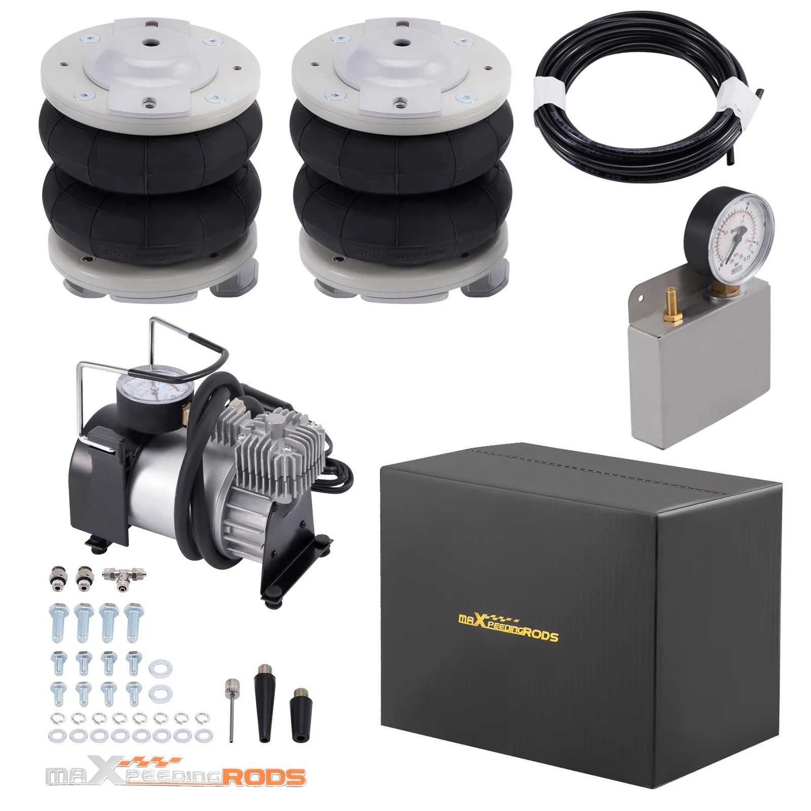 Air Suspension Kit W/ Compressor For Peugeot Boxer 1994-2023 4000kg Campervan Air Suspension Bellow Bag Assist Kit