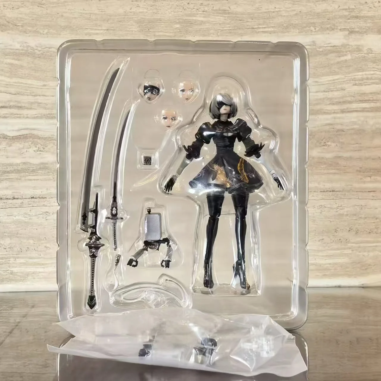 16CM Anime Style White Hair Maid Figure PVC Black Dress Beauty Statue with Accessories Collectible view 4
