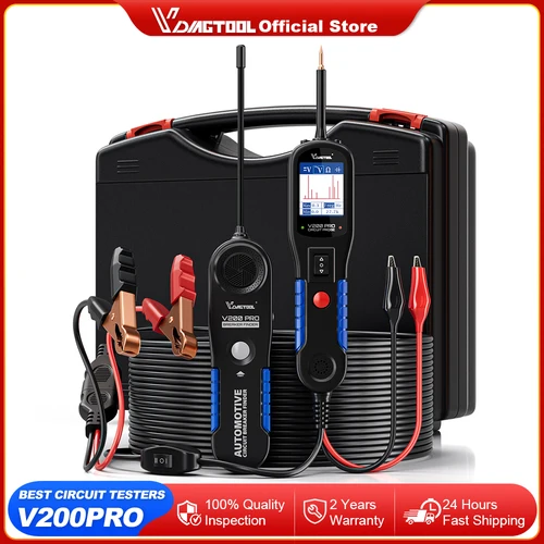 VDIAGTOOL V200PRO 12/24V sonda de potencia automotriz 40FT/12M Cable probador de circuito de coche con relé/herramientas de buscador de disyuntor de prueba de fusibles
