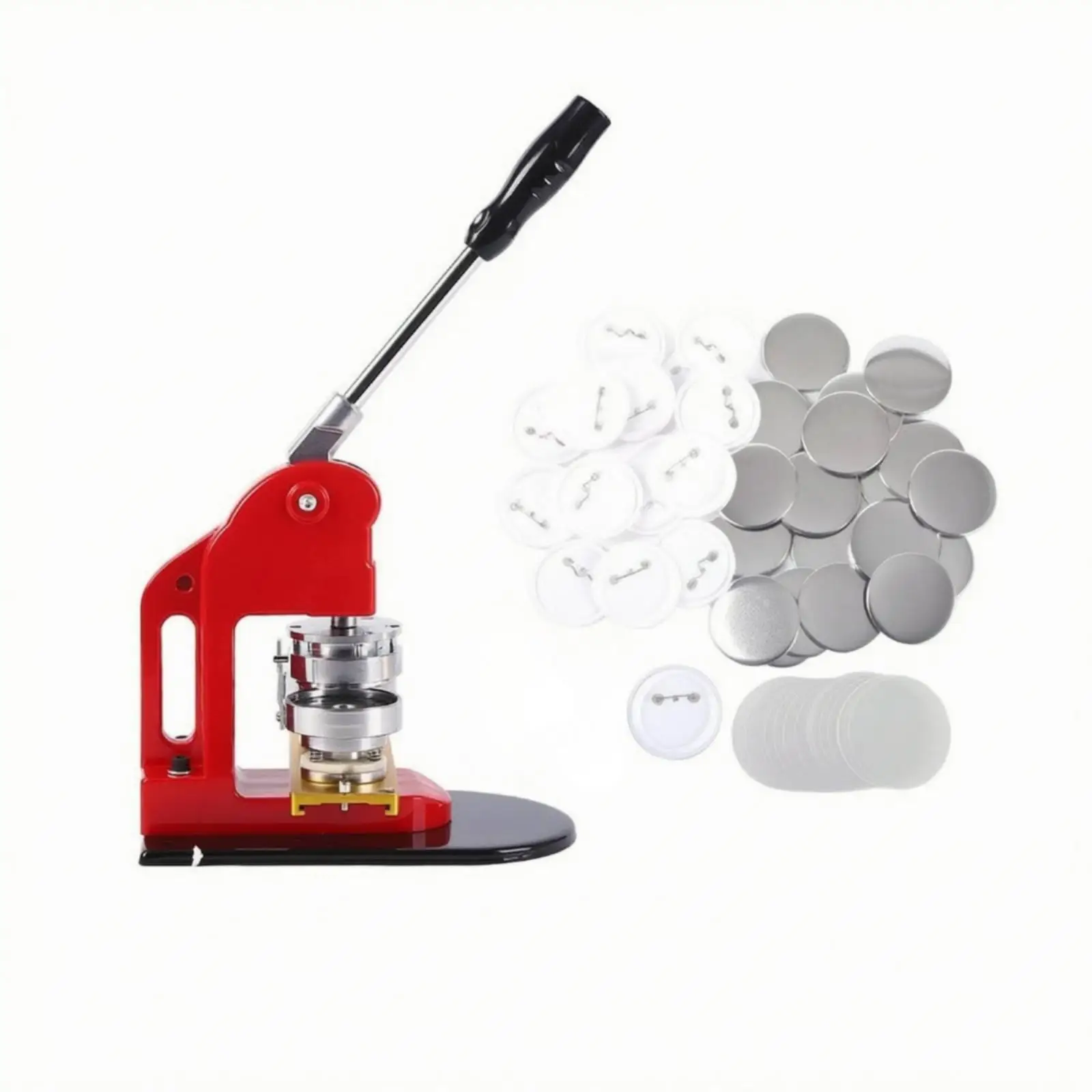 Hand-Operated Badge Press with Removable Removable Press Form DIY Badge Making Kit Easy to Use Manual Button Press Machine for
