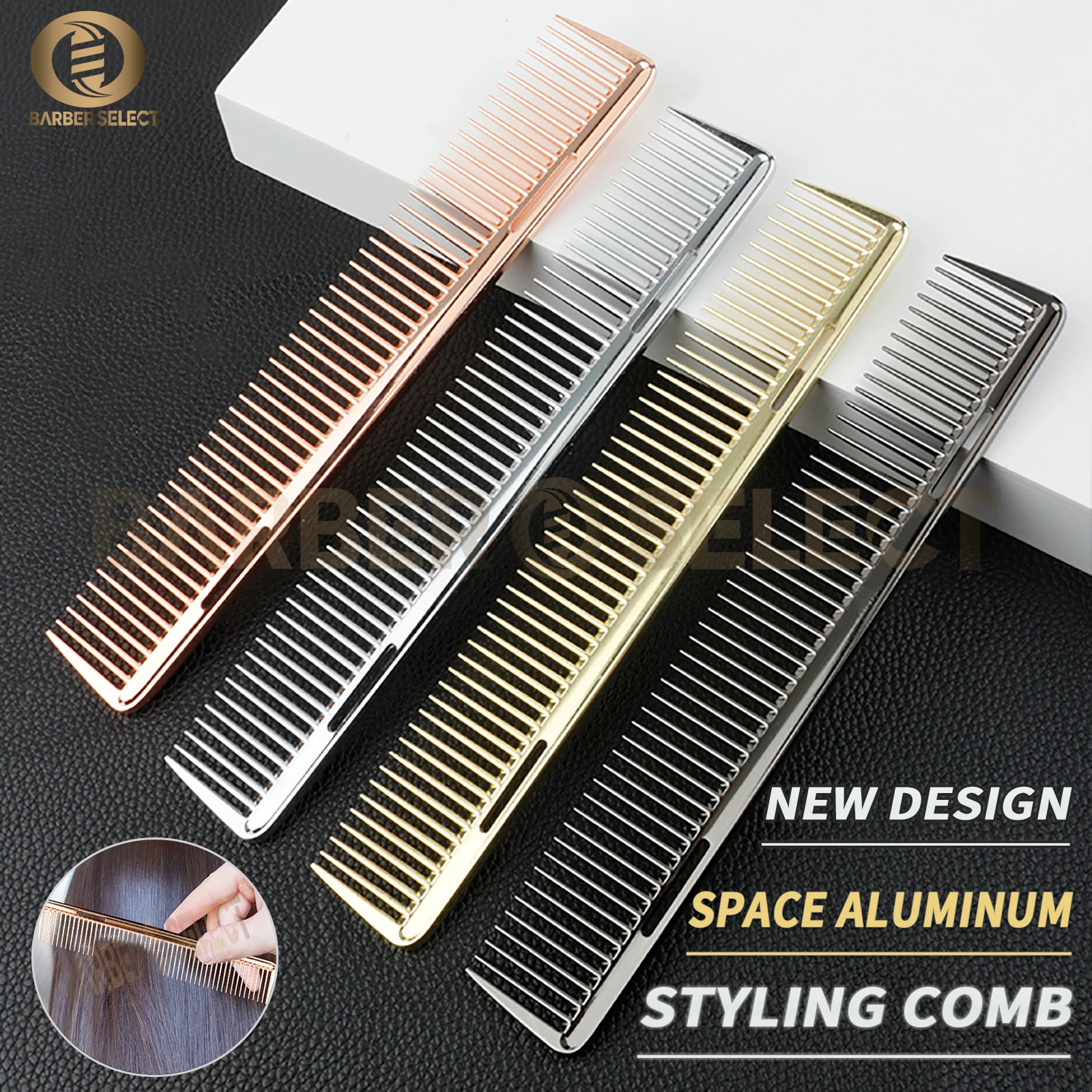 

New Aluminium Hair Styling Comb Women Smooth Hairdressing Comb Professional Barber Haircut Combs For Men Salon Hairdresser Tools
