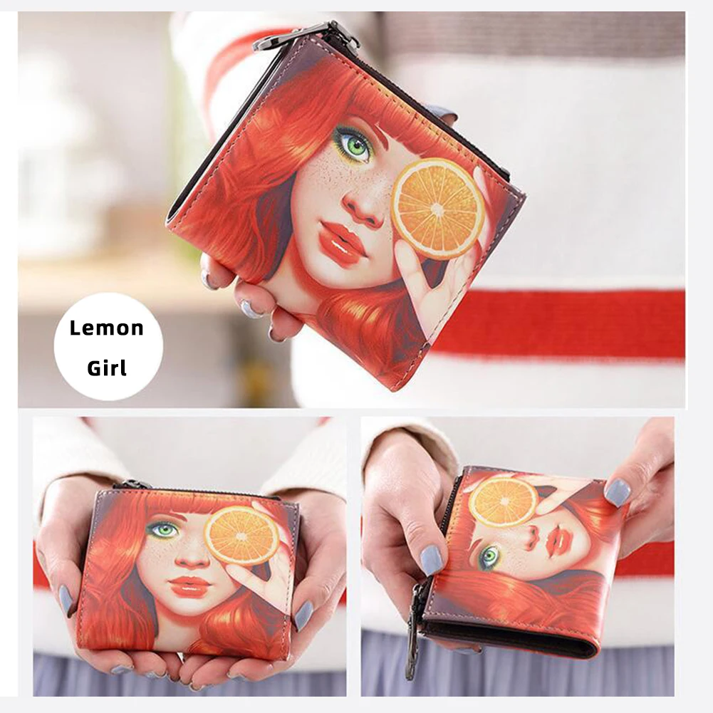 

Cartoon Short Snaps Zipper Wallet For Women Ultra-thin Large Capacity Coin Purse For Women Girls Female