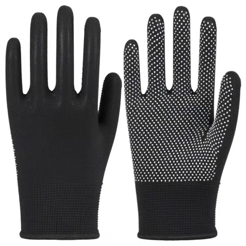 12pairs Anti Slip Protective Gloves Heat Resistant Full Finger PVC Dotted Gloves‌ Mittens Heavy Duty Safety Work Gloves