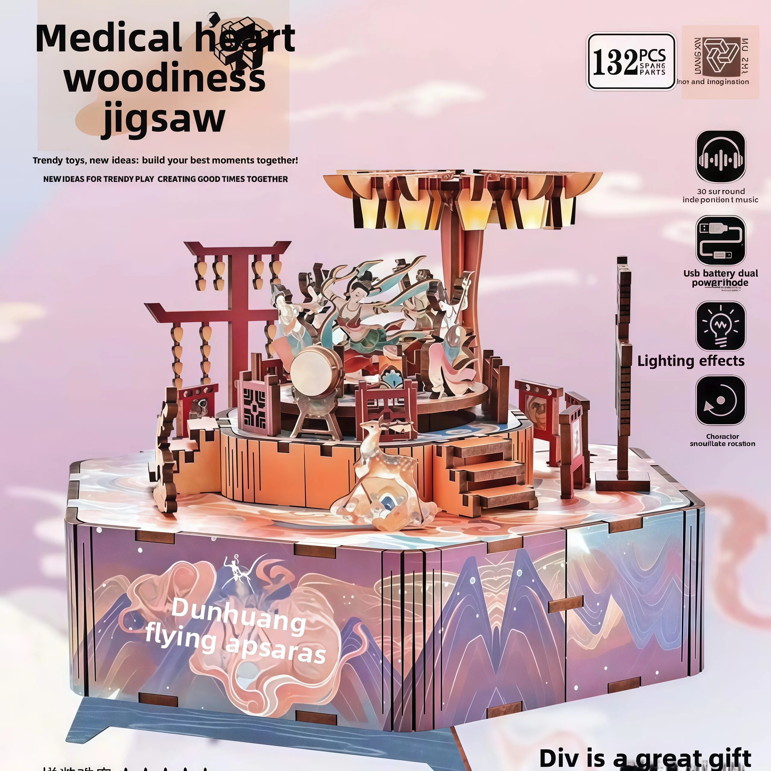 手作りDIY木製ほぞ穴とほぞ接ぎミニチュアシーン3D自立型ハウスモデルギフト