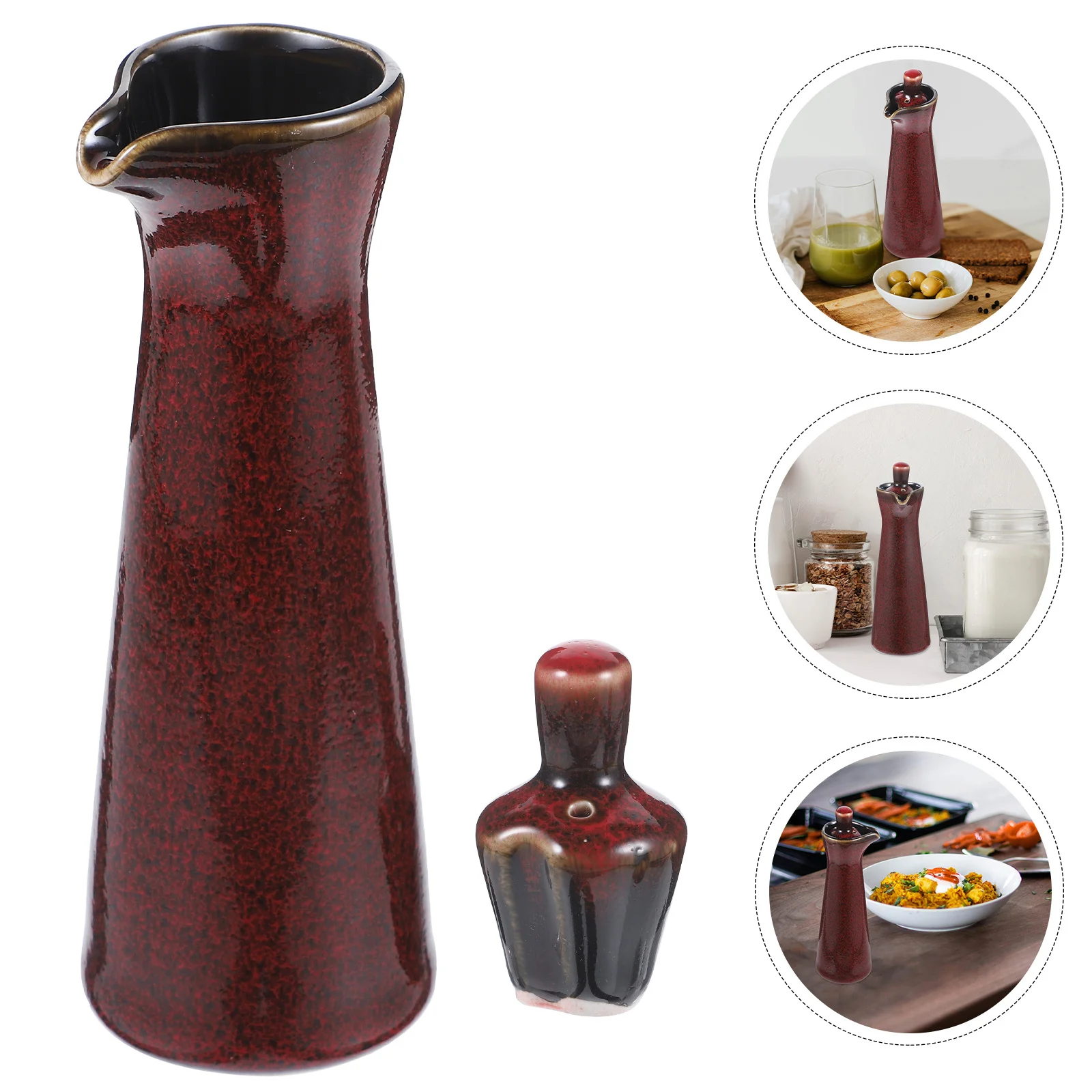 

Japanese Style Ceramic Oil Bottle Multi-Purpose Seasoning Bottle for Kitchen Home Restaurant Oil Vinegar Soy Sauce Storage