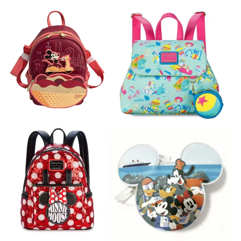 

Disney Loungefly Backpack Crossbody Bag Wallet Mickey Mouse Series Cute Fashion Red Theme Ideal Birthday Gift For Kids Daily Use