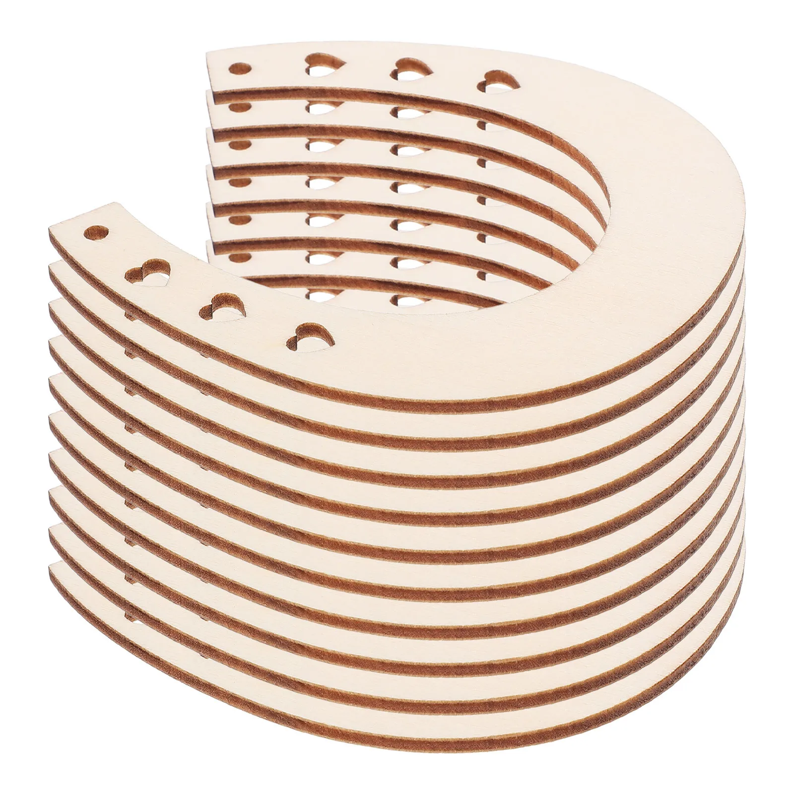

12Pcs DIY Wooden Horseshoe Chips Unpainted Wood Cutouts Wall Ornaments Craft Supplies for Kids Graffiti Parties