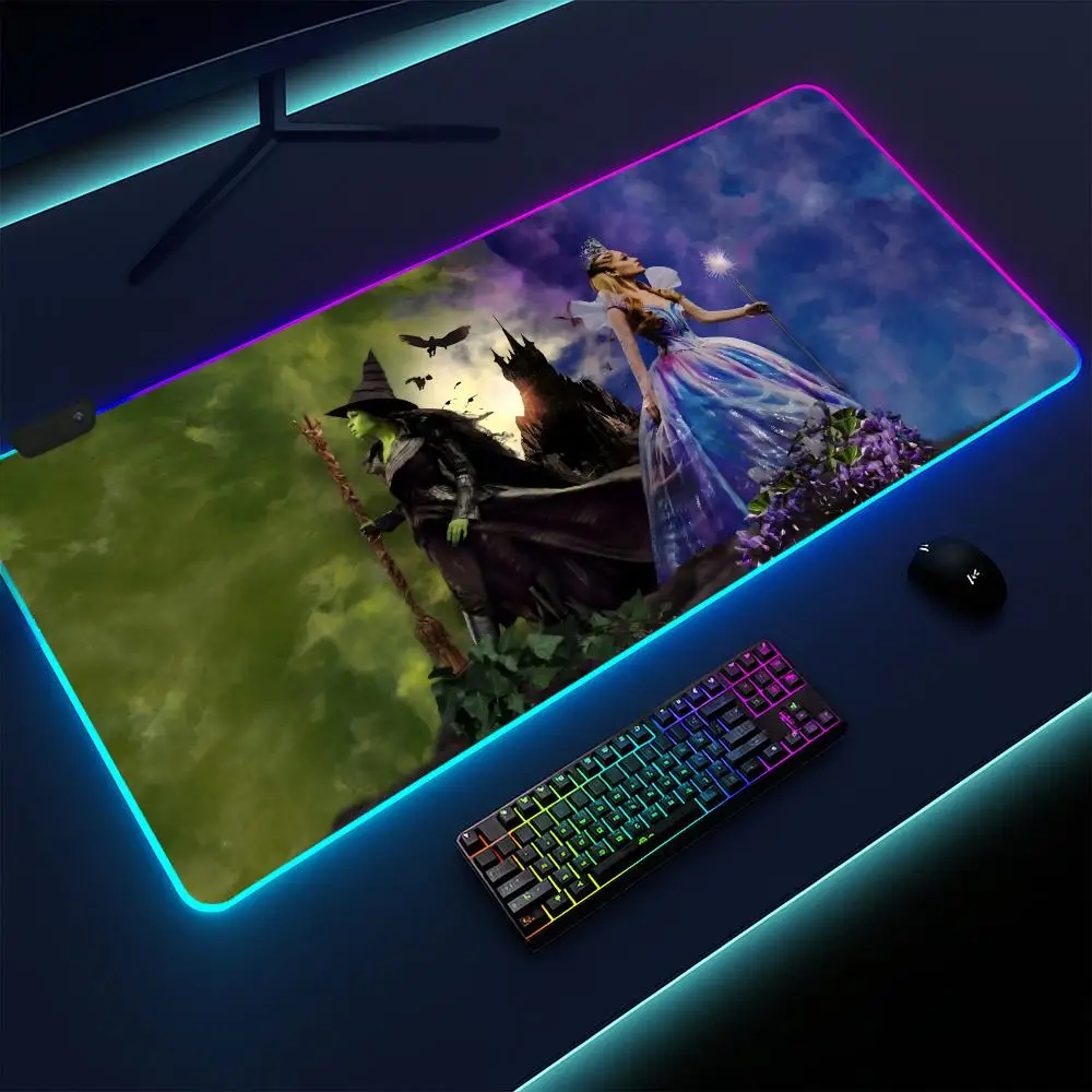 

Коврик для мыши Super Wicked For Good, игровой коврик, с подсветкой LED, нескользящая основа, водонепроницаемый, большой настольный коврик, мягкая поверхность