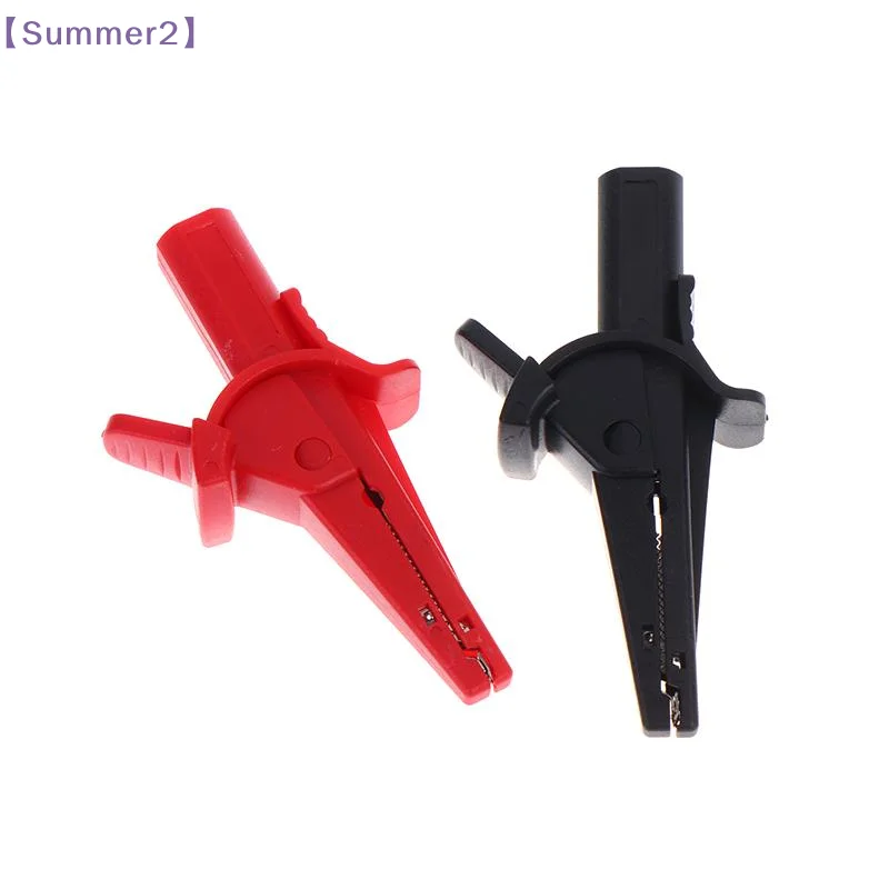 【Xia2】2Pcs Alligator Clip 4mm Banana Socket 1000V/10A Fully Insulated Safety Clips Multimeter Accessories{S}