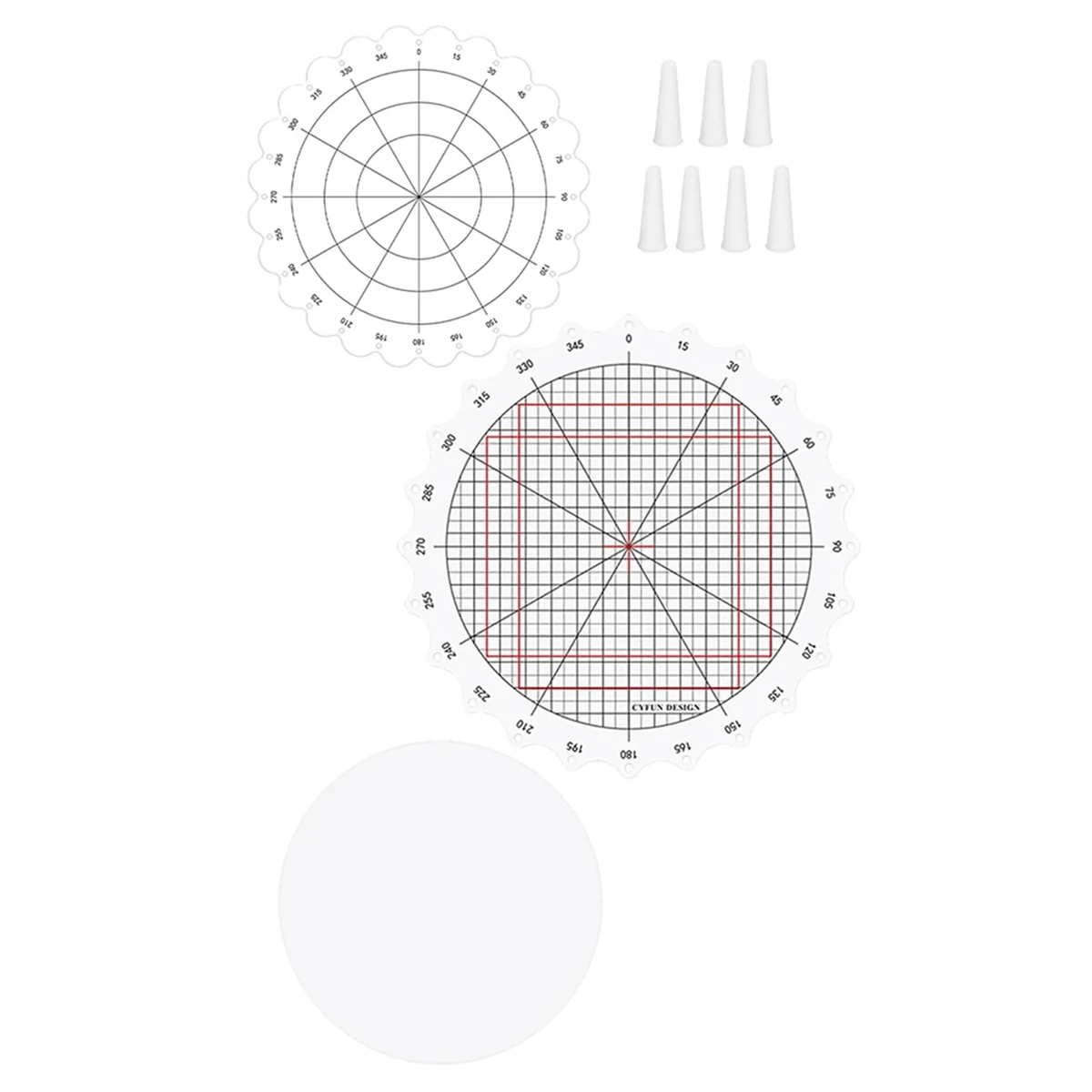 A20M 10-Piece Rotary Punching Platform, Stamp and Rotary Tool for Punching Circles, Locks Into Place At 24 Equal Intervals