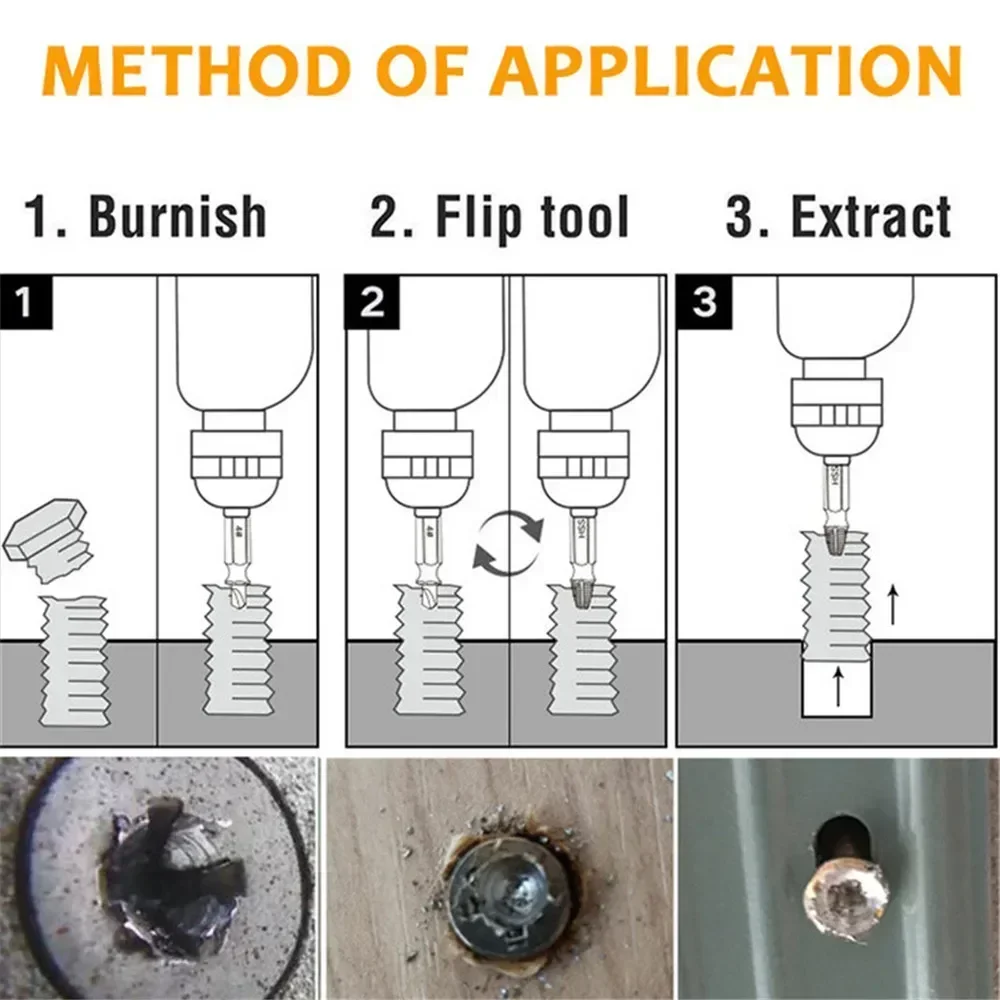 Juego de brocas extractoras de tornillos dañados, herramientas de demolición, Extractor de tornillos rotos despojados, 4/5/6 Uds.