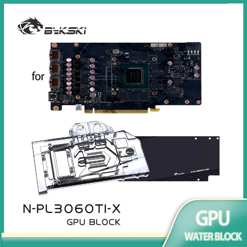 Bykski GPU Block Use for Pradeon RX3060TI 8G D6 Video Card PC Water Cooled Chrome-plated Red Copper Process N-PL3060TI-X