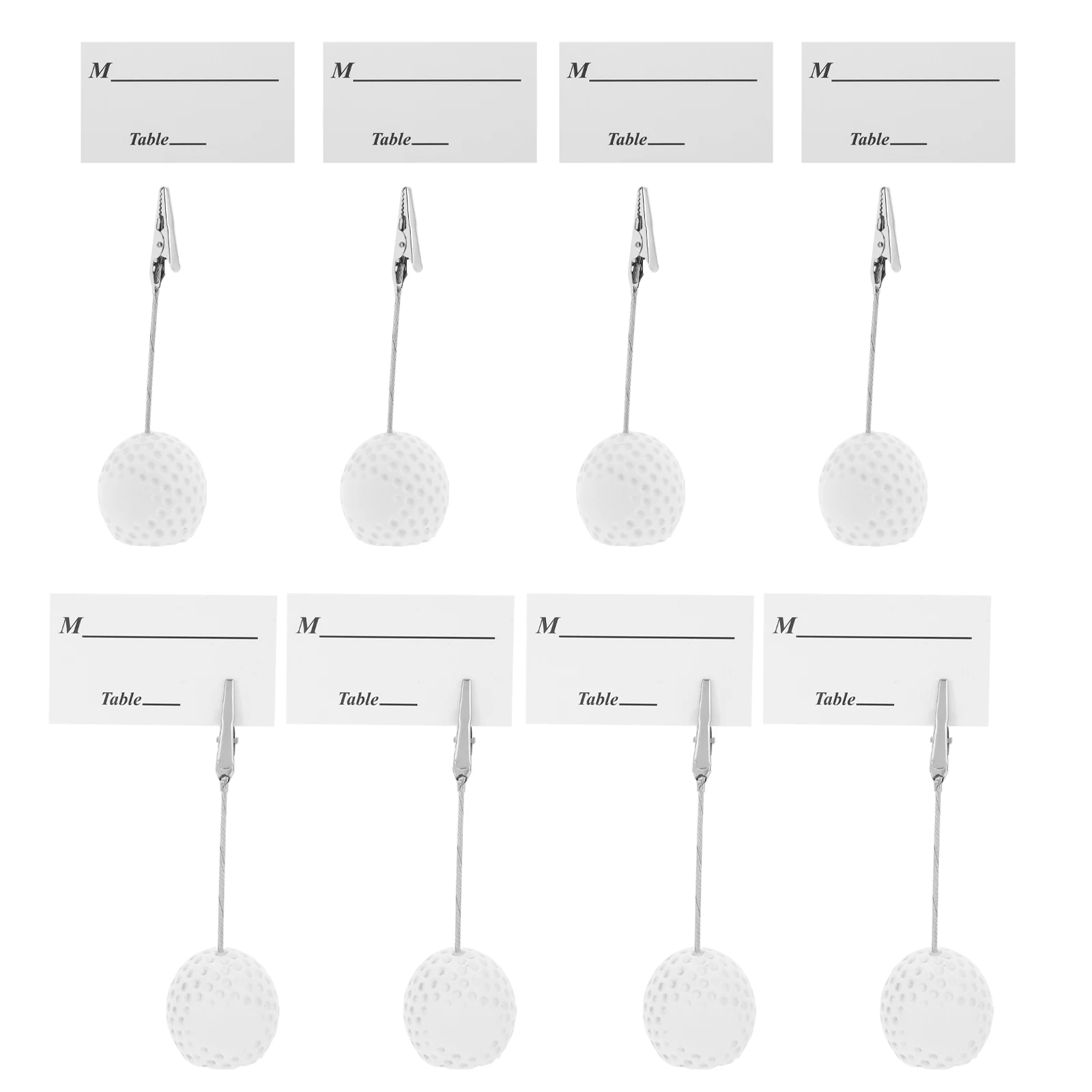

8Pcs Compact Golf Ball Card Holders Versatile Place Card Stands for Event Decorations Name Tags Holder Desktop Photo Display