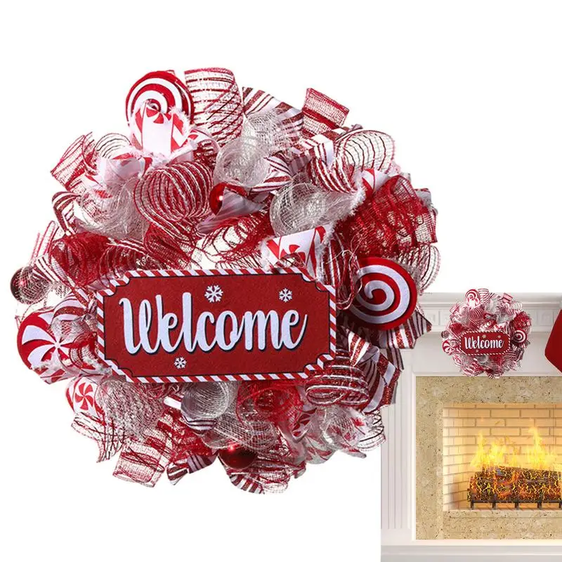 Christmas Pink Wreath Christmas Welcome Sign Garlands Attractive Style Xmas Wreaths Red Ribbon Front Door Trees Best Decorations