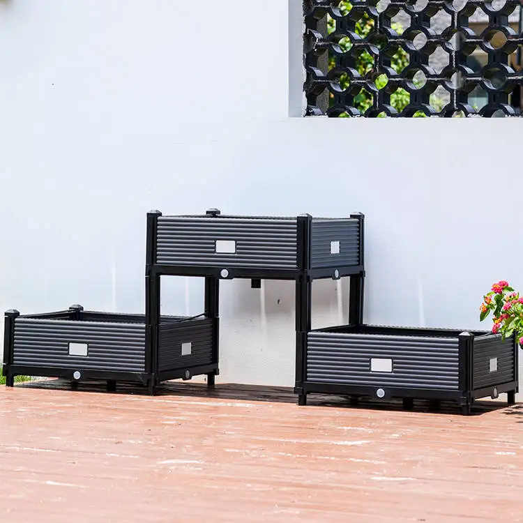 

2026 Garden Planter DesignCama De jardin Elevada Vertical Garden Raised Bed Plastic Planter Boxes with Drainer Modern Design for