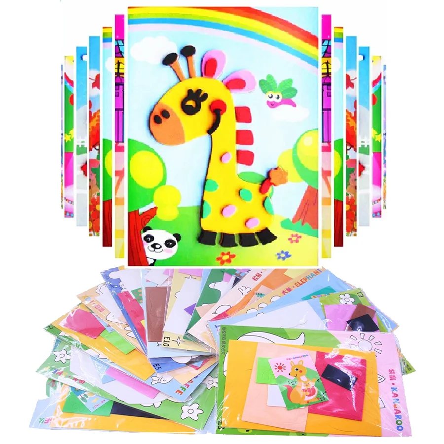 5/10pcs/lot 3D EVA Foam Sticker DIY Cartoon Animal Puzzle for Children Kids Multi-patterns Styles Toys for Children Gift