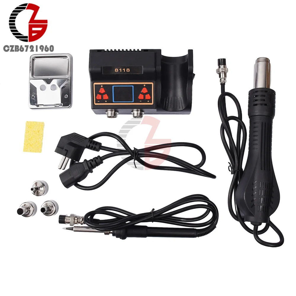 

700W LED Digital Soldering Station Hot Air Gun Rework Station Electric Soldering Iron for Phone PCB IC SMD Welding Set 110V 220V