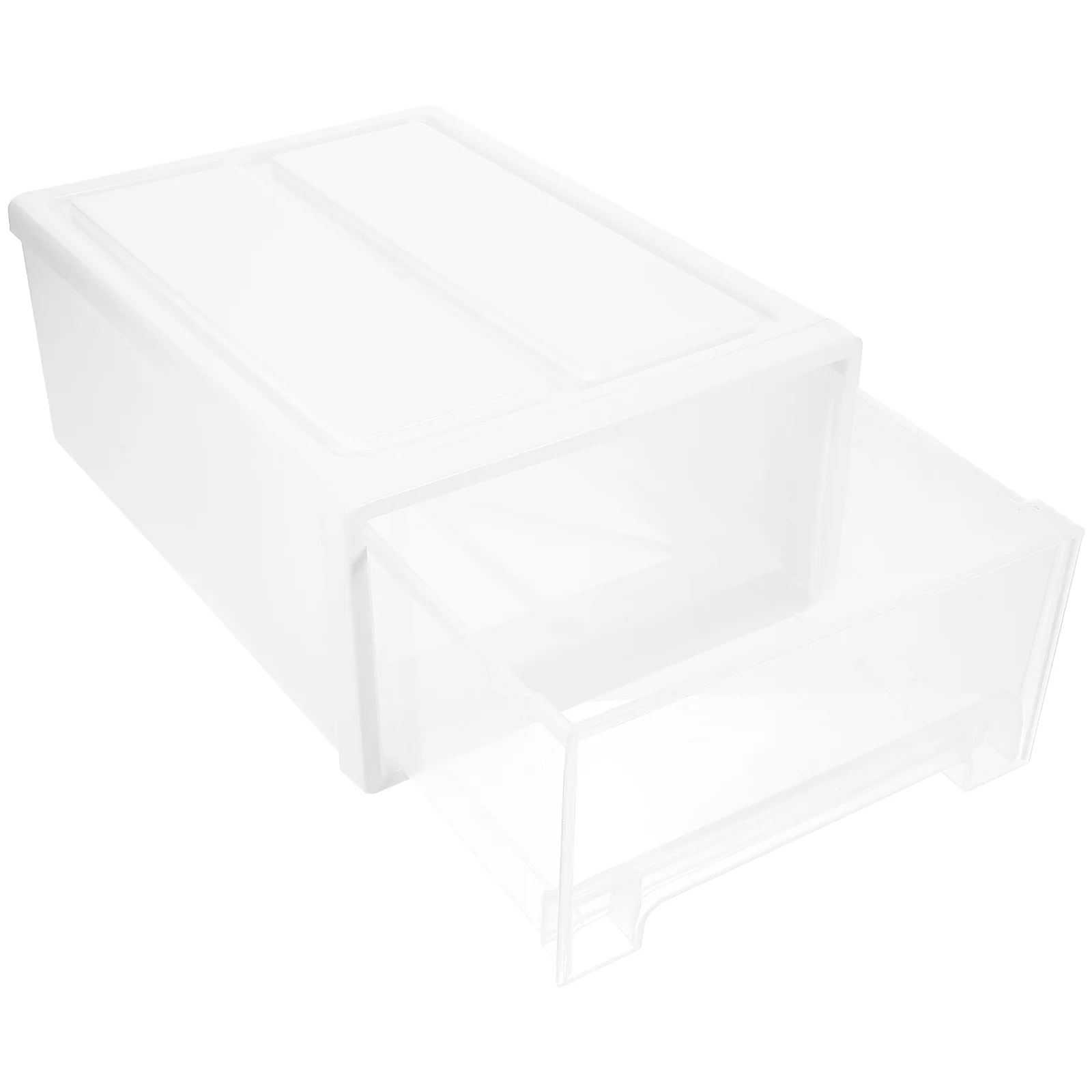 

Transparent Storage Box 8L White 31x22x12cm Stackable Drawer Shoe Clothes Organizer Plastic Container Under Bed Wardrobe