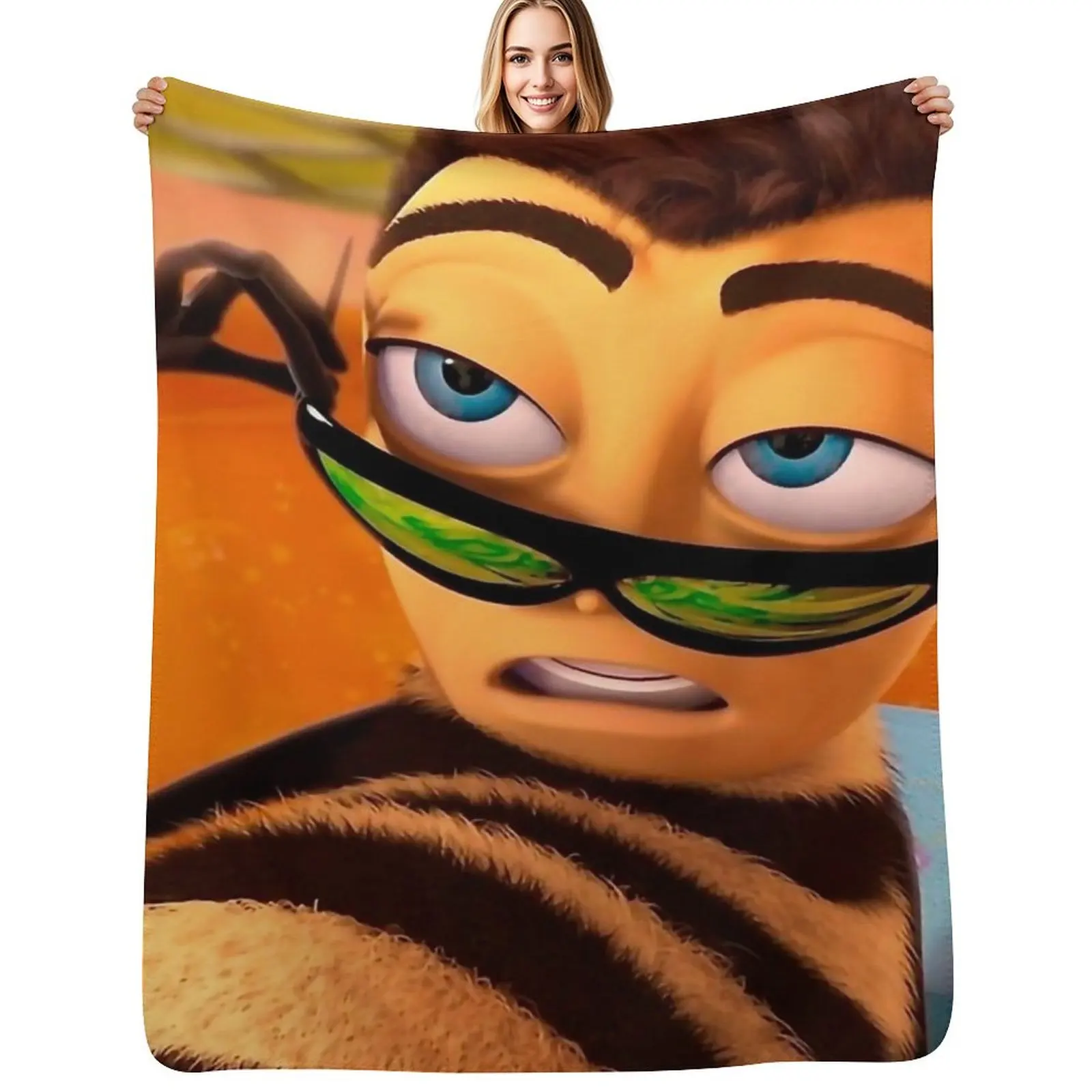 Barry Benson Bee Movie Meme Throw Blanket Multi-Purpose Comforter Thins Plush anime Hair Blankets