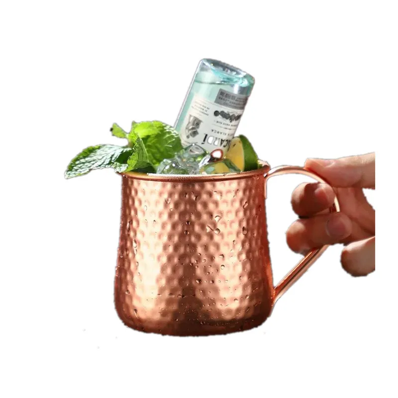 

500ML 304 Stainless Steel Bartender Cocktail Cups Moscow Mule Mugs Hammer Point Bar Tools for Home Party Beer Mug Cocktail kit