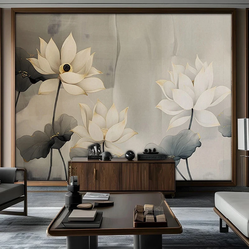 Custom Photo Wallpaper Chinese Simple Light Luxury Ink Painting Mural Living Room Bedroom Home Decor Modern Creative 3D Fresco