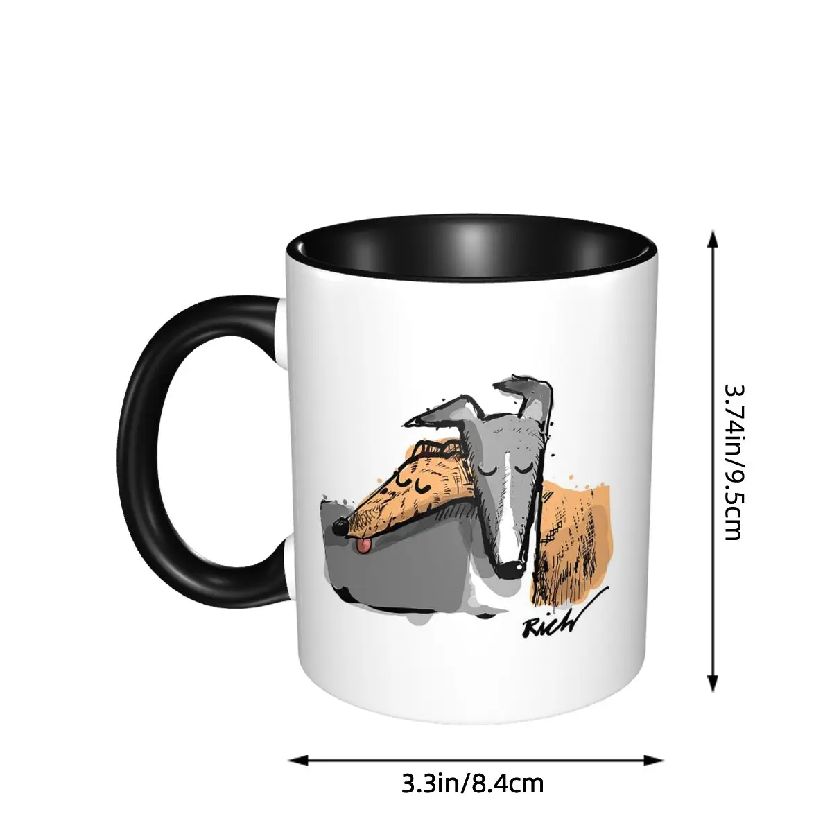 Greyhound Sighthound Dog Whippet Puppy Mug Funny Ceramic Coffee Cups Tea Mugs Milk Cup Drinkware Gift for Woman Man