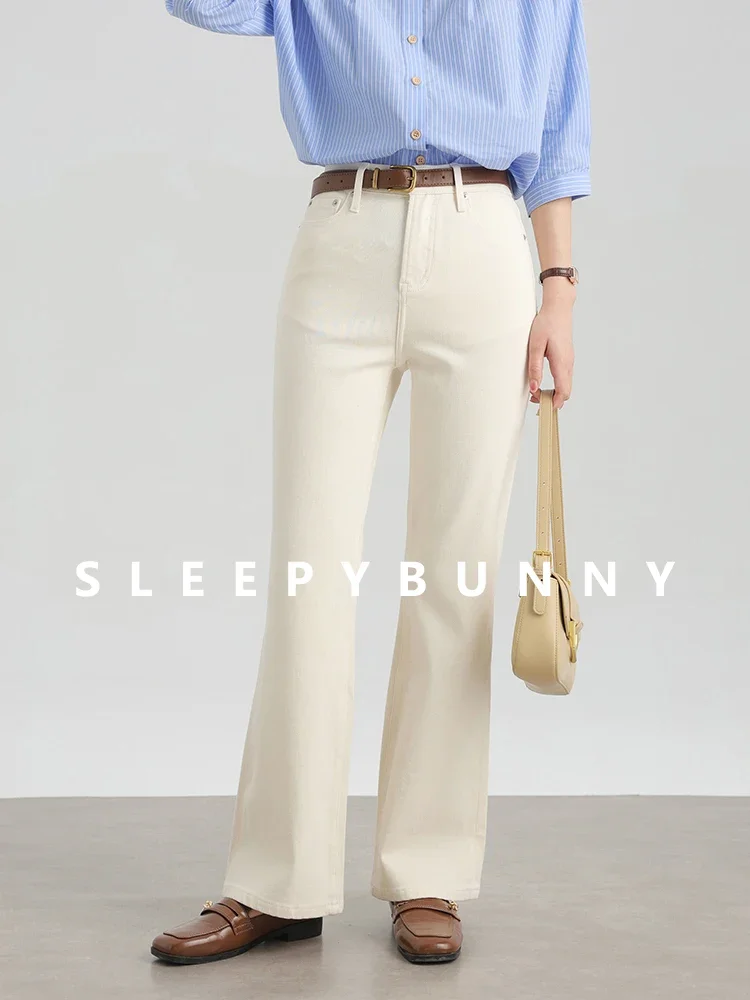

High Waist Flared Jeans Women Slim Fit Stretch Denim Pants Petite Casual Retro Bootcut TrousersVersatile Bell Bottom Style