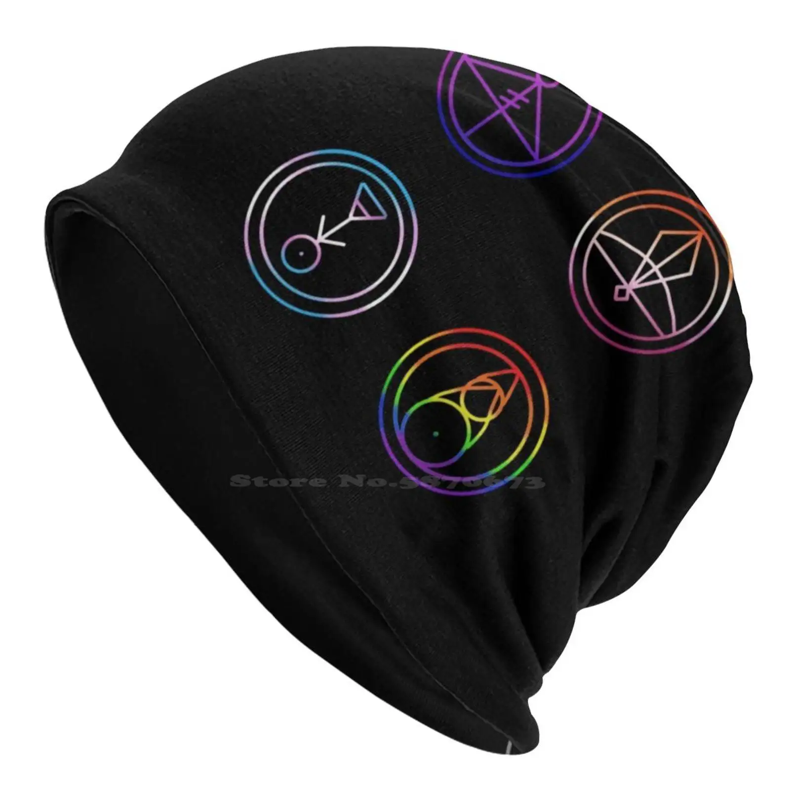 Lgbt Theme Owl House Glyphs Knitted Hat Warm Beanie Outdoor Caps Lesbian The Owl House Witchcraft Trans Amity Luz Eda The Owl