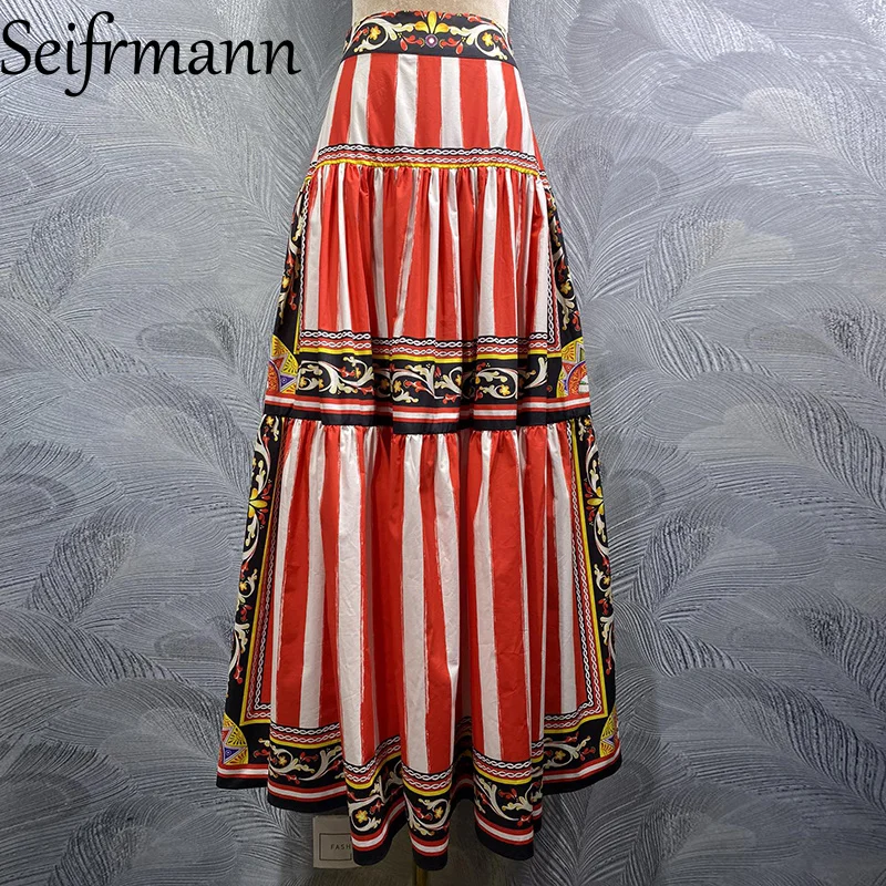 سلسلة تنورة بطول الخصر مطبوعة من القطن عالي الجودة من Seifrmann لخريف 2025 #1