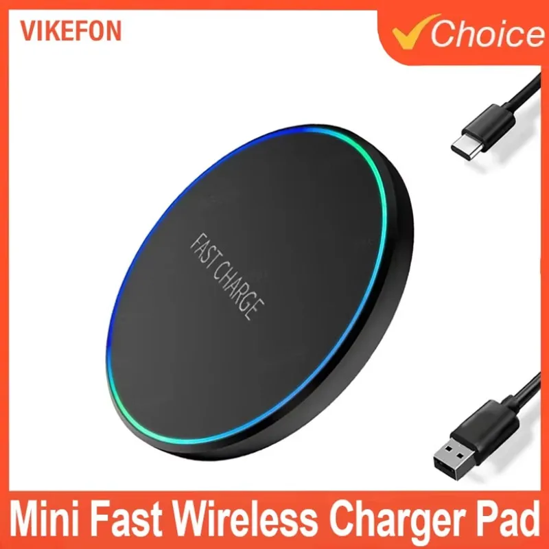 Induction LED Light Charging Station Mini Fast Wireless Charger Pad For iPhone 17 16 15 14 13 11 Pro Max For Samsung Xiaomi