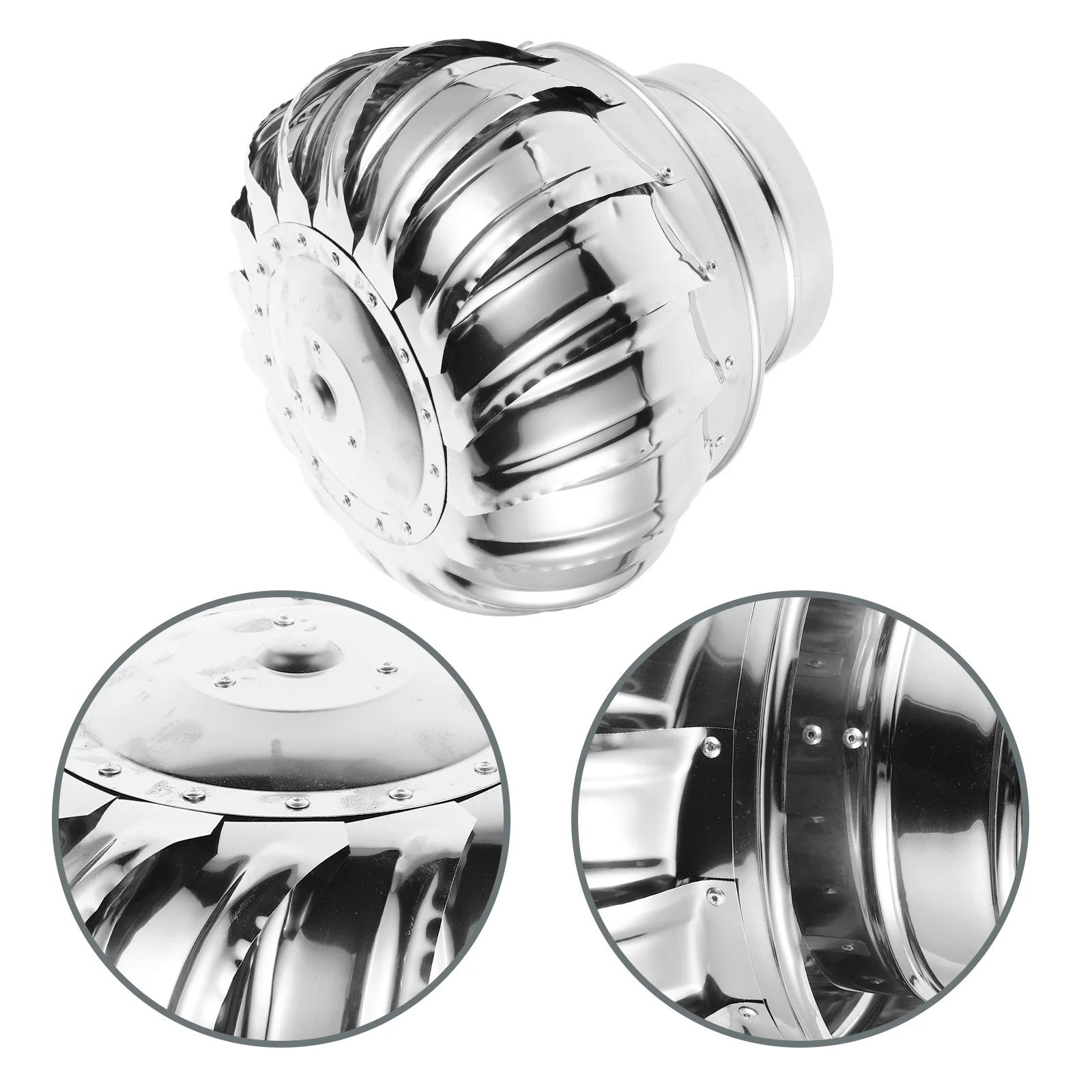 

Дымоходный вентиляционный отверстие из нержавеющей стали, ветрозащитный вытяжной колпак, вращающаяся турбина для домашнего склада, непромокаемая крышка вентиляционного отверстия