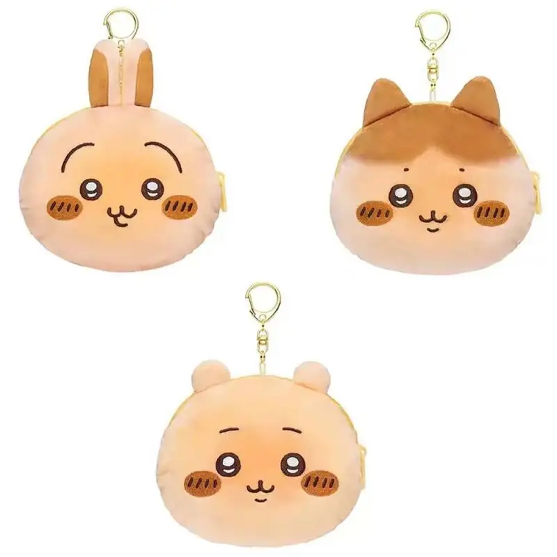 Lindo dibujo animado Kawaii Dorayaki Chiikawa Hachiware Usagi bolsa de almacenamiento monedero juguete de peluche colgante juguete para regalo