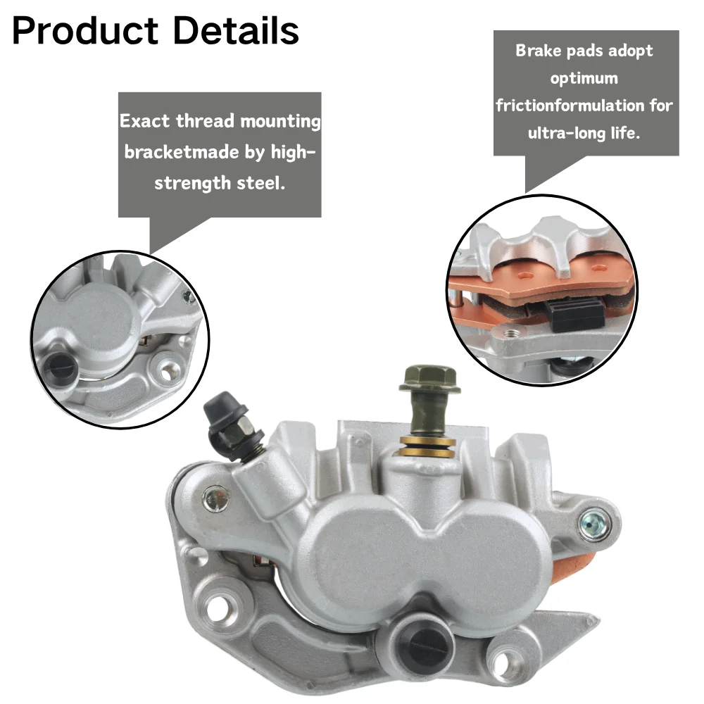 Front Brake Caliper for Honda CR125R CR250R CRF250R CRF450R CRF150F CRF230F CRF250X CRF450X XR250R XR400R600R XR650L with Pads