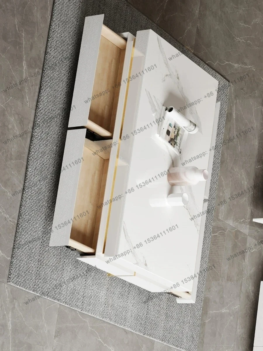 CJCoffee Table Living Room 2025 New Simple Modern High-end Bright Rock Slab Surface, Customized