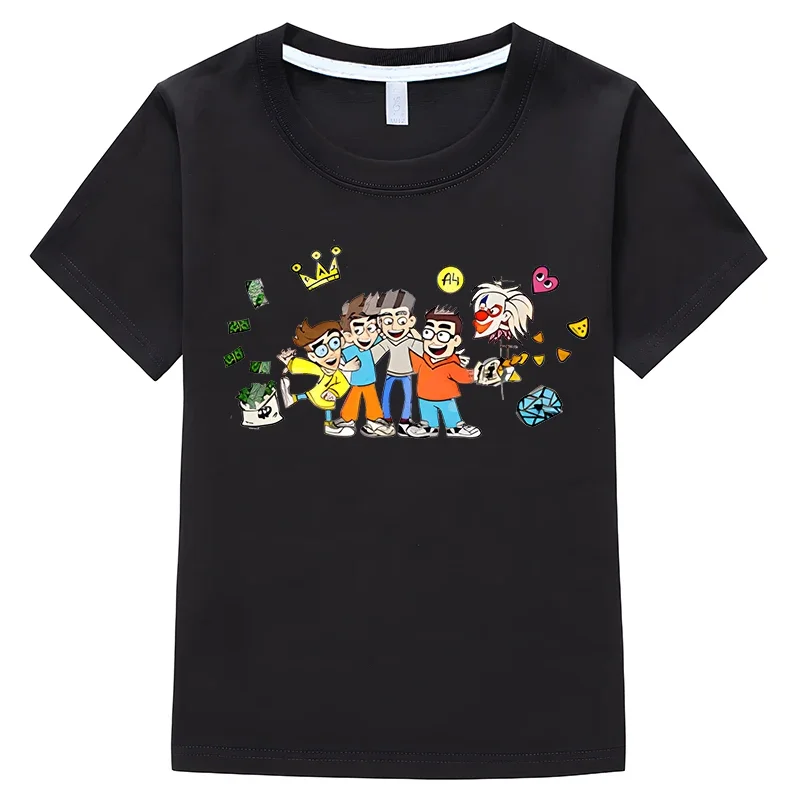 Merch A4 Children T-shirts Cotton Short sleeve Tops boys girls clothes y2k one piece Summer Anime Влад Бумага А4 T-shirt kids