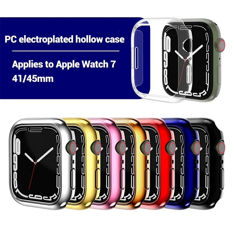 Electroplated PC+hollowed out suitable for Apple Watch protective case 38mm42mm40mm44mm41mm45mm for iwatch case