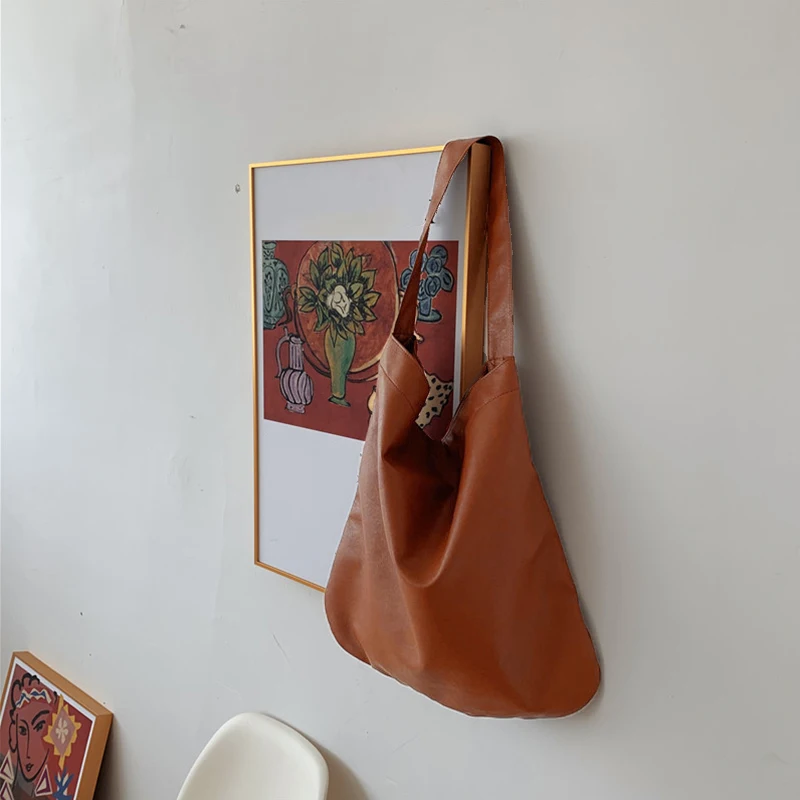 

Винтажная роскошная сумка из искусственной кожи, большая вместительная мягкая сумка на плечо для женщин, женская сумка для покупок, пакет