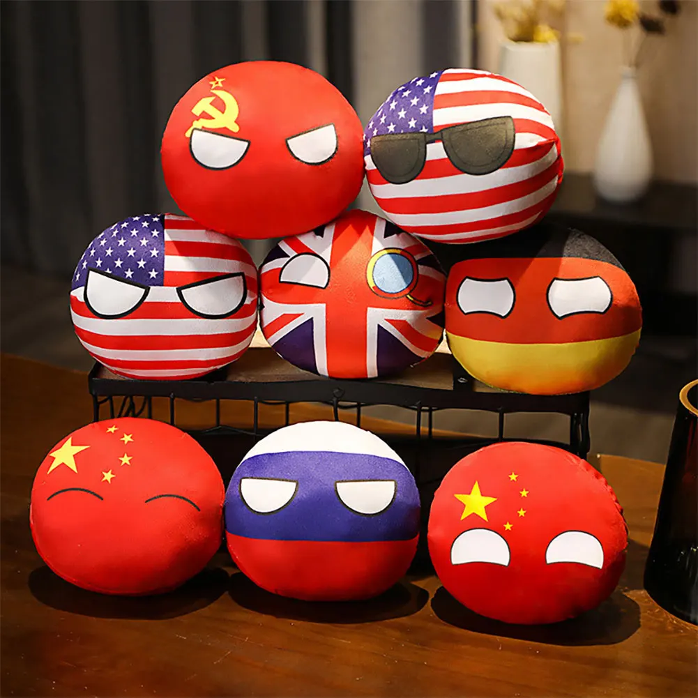 10cm MINI Ball Toy Creativity Polandball Plush Pendant Country Ball Plush Keyring Gift ITALY Korea USSR Handbag Decor Keychain