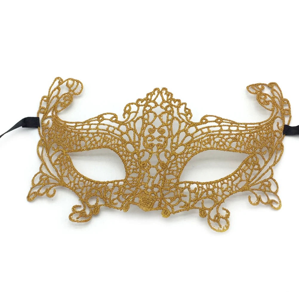 

Luxury Face Masquerade Mask Lace Hollow Half Face Party Mask Decoration for Masquerade Ball Halloween Prom Carnival Party (Golde