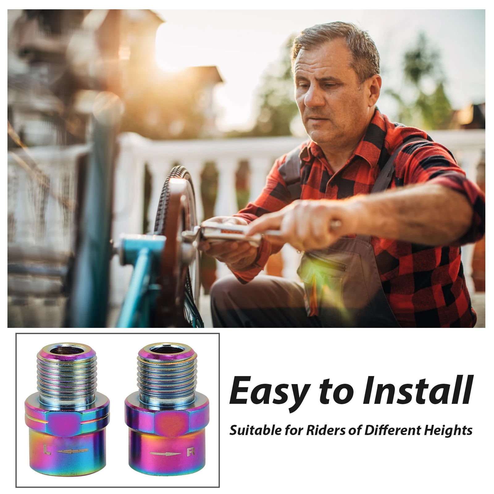 2 قطعة تمديدات سبائك الألومنيوم تمديد دواسة المحور لحماية كرانسيت دراجة اكسسوارات دواسة الدراجة محول