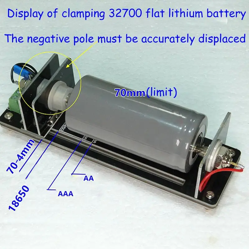 Capacity Tester Holder 4-wire 5A-10A Terminal Wiring Battery Test Stand for 32650,18650,26650,32700 AA, AAA Battery