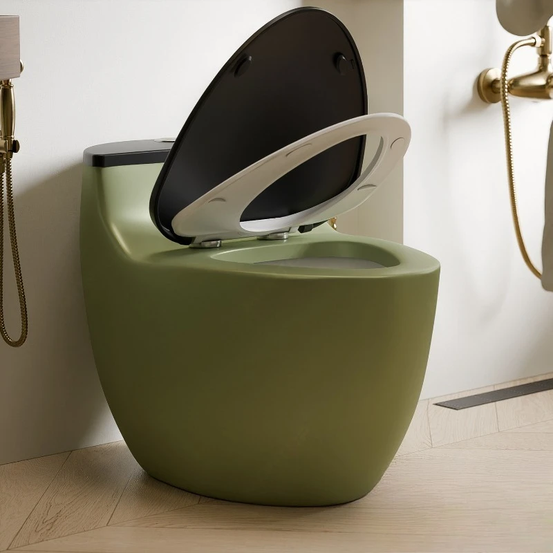 Retro green siphon ceramic toilet anti-blocking and splash-proof