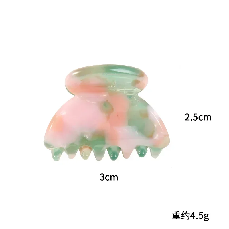 1.18 inch Acetate Sheet Mini Multi Printing Hair Claw for Women Girls Elegant Multi-color Hair Clip Hair Clamp Hair Accessories