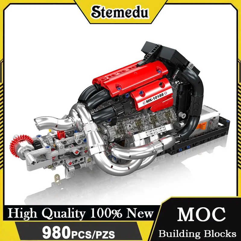 

MOULD KING 10188 Racing Car Engine Building Blocks Kit Motorized STR 13 Simulation Model 980pcs Technical STEM Toy Display