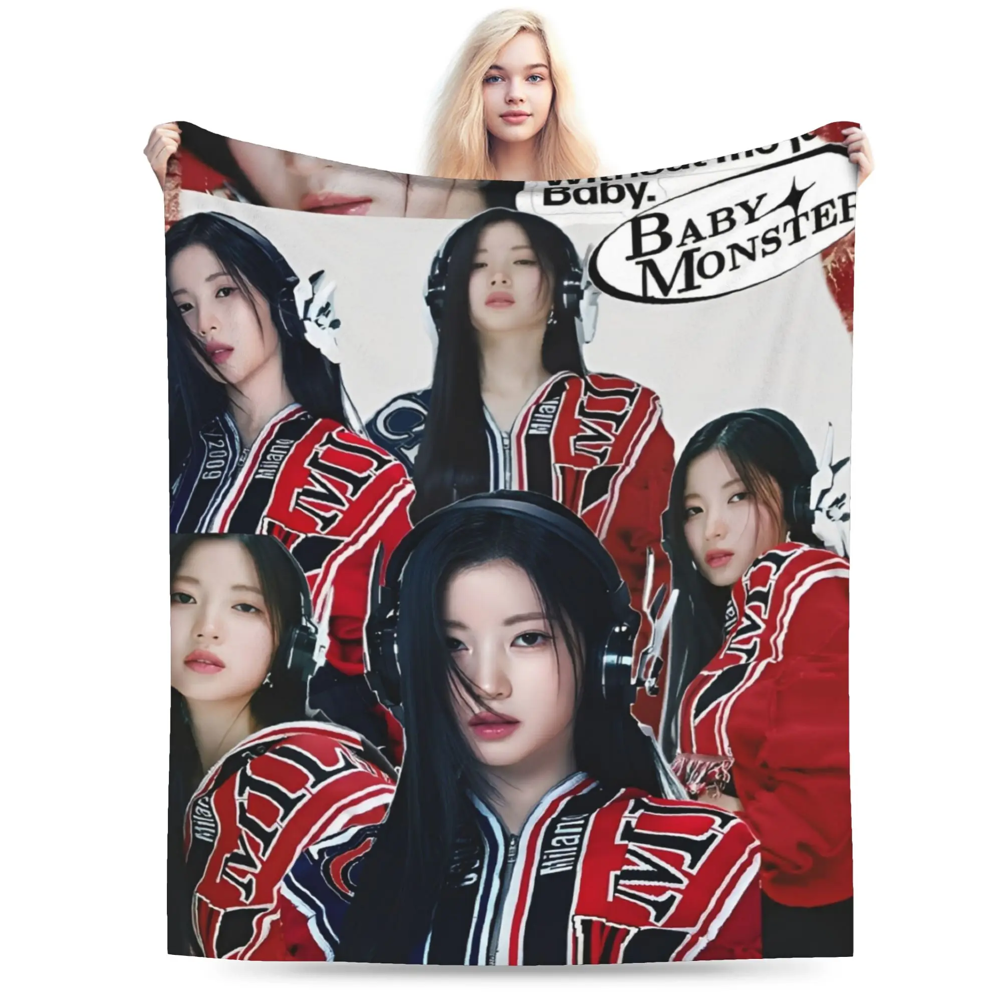 

Comfort BABYMONSTER Kpop Girl Group Blanket Merch Room Decorative Throw Blankets Warm Fleece for Outdoor