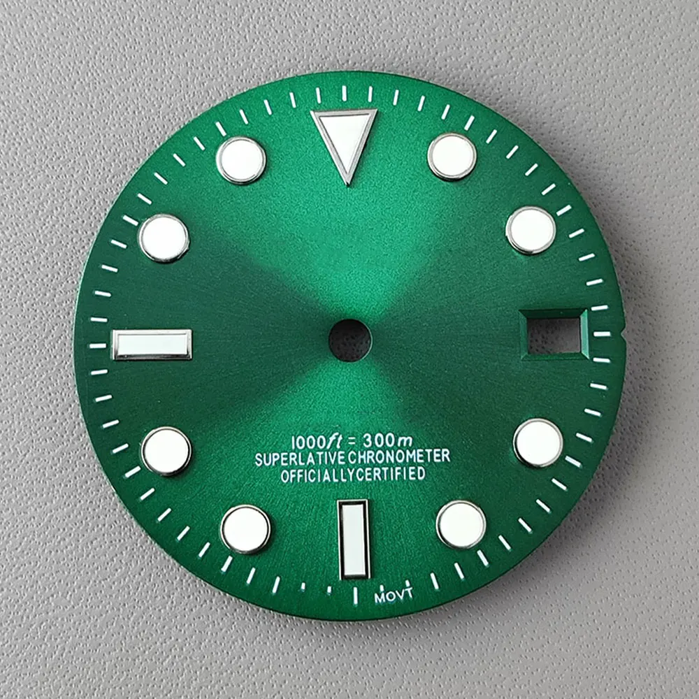 NH35 28.5mm green luminous S dial SUB mariner watch dial suitable for NH35 NH36 movement watch accessories watch repair tools image 4