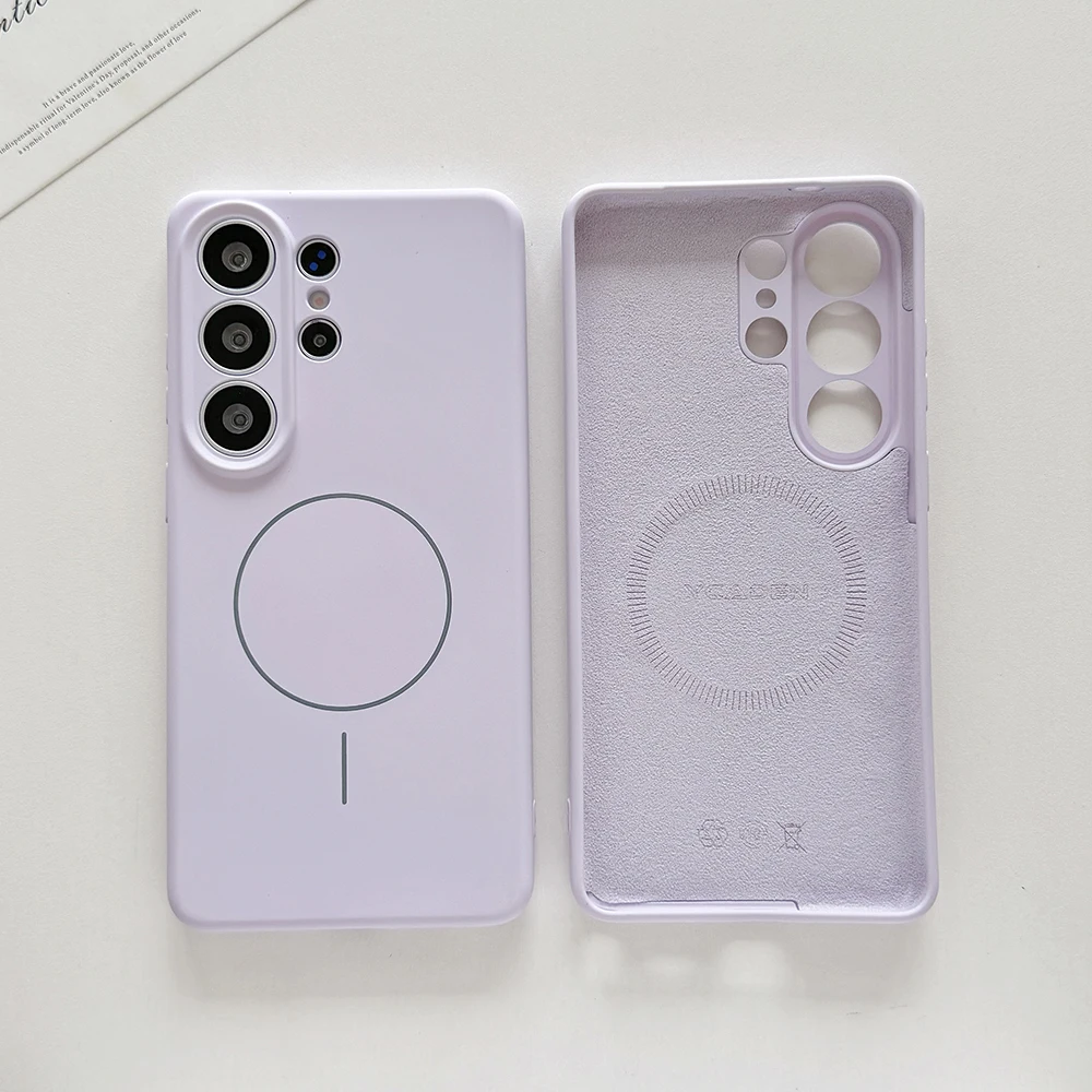 Oryginalne etui na telefon z płynnego silikonu do Samsung Galaxy S26 S25 S24 S23 Ultra Plus S26Ultra, etui z miękką, magnetyczną obudowa kompatybilne z Magsafe, etui samsung s26 s25 ultra. — zdjęcie produktu 6