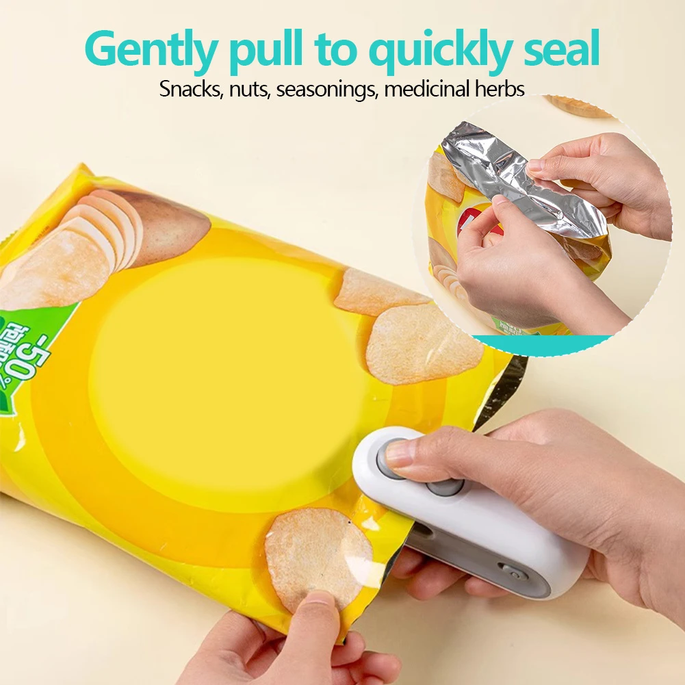 2 In 1 Sealer Cutter Mini Bag Sealer Handheld Heat Vacuum Sealer Handheld Bag Sealing Machine for Food Storage Snacks Freshness