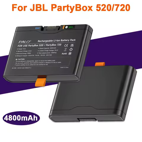 4800mAh Rechargeable battery For PartyBox 520/720 Spare Battery 21.6V Battery For JBL PartyBox Stage 520/720 Portable Speaker