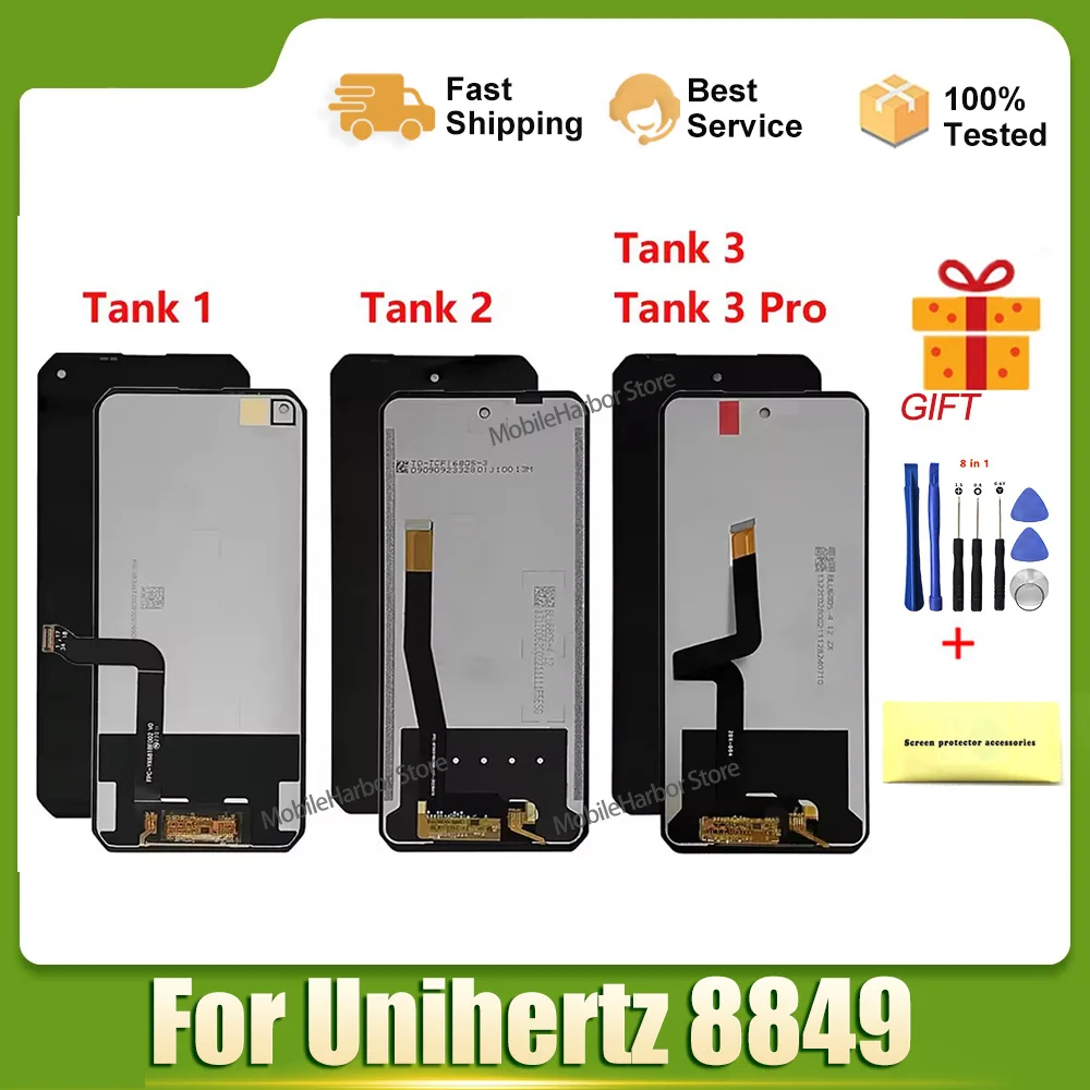 

OEM Tested For Unihertz 8849 Tank 1 Tank 2 Tank 3 LCD Display Touch Screen Digitizer Assembly For Unihertz Tank3 Pro Tank2 LCD